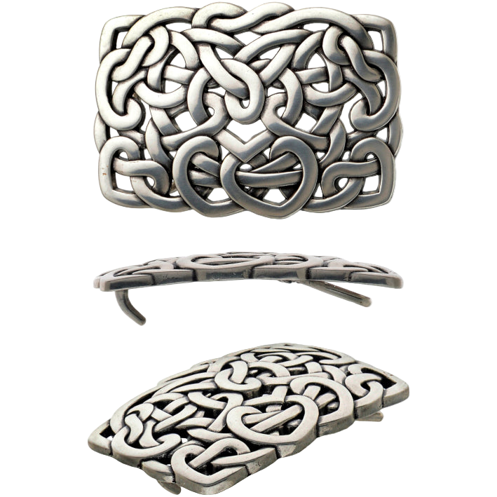 English silver belt buckle (100148-40-1) with Italian design, polished metal fashion accessory