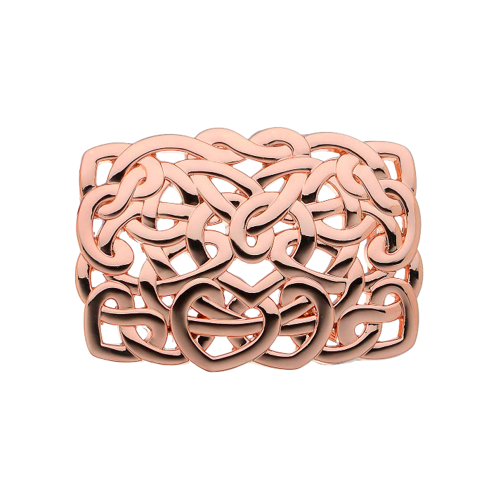 Gold rose belt buckle (100148-40-2) with Italian design, polished metal fashion accessory