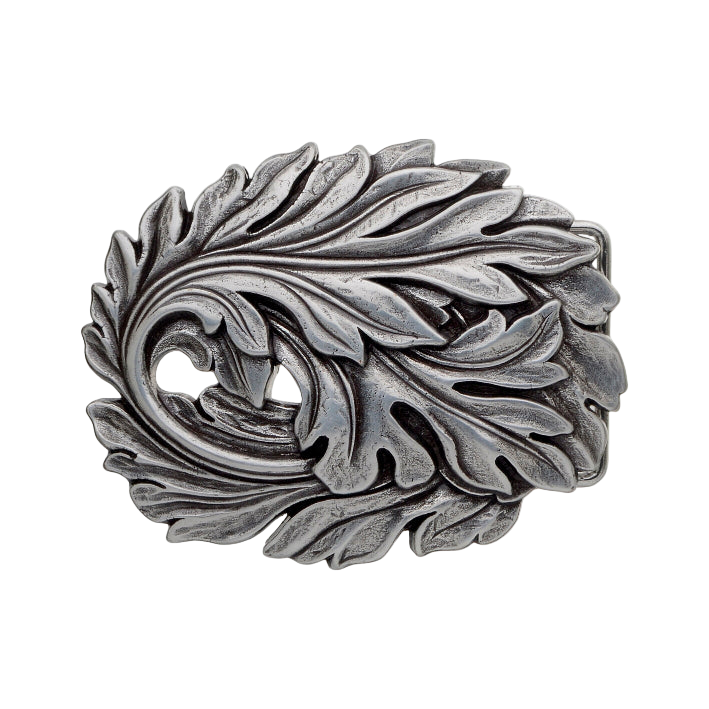 English silver 2 belt buckle (100151-40) with Italian design, polished metal fashion accessory