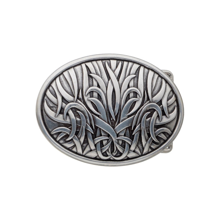 English silver belt buckle (100164-40-1) with Italian design, polished metal fashion accessory