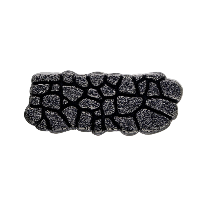 Rectangular belt buckle with textured black stone crackle design, mosaic pattern, western cowboy rodeo fashion accessory