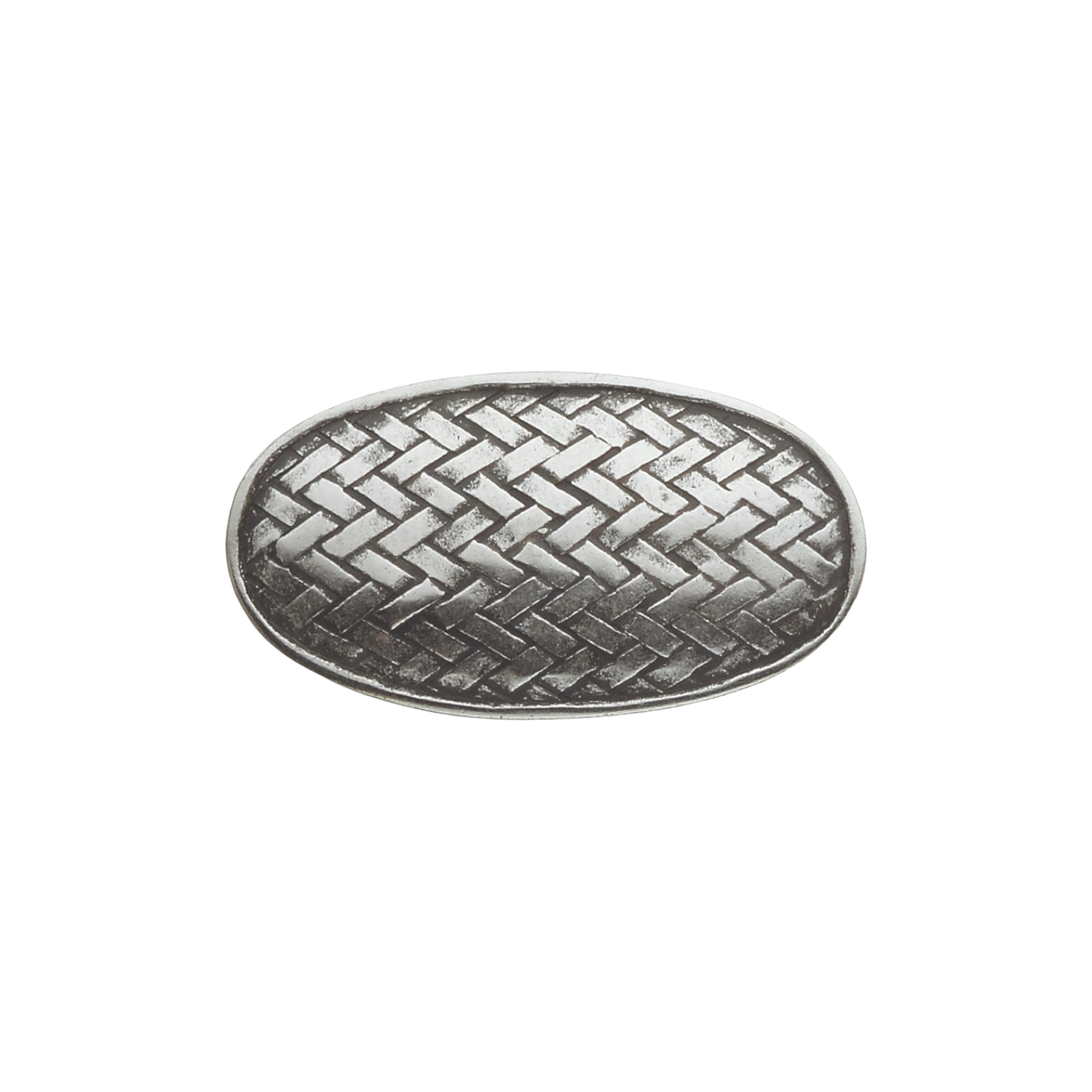 Herringbone Weave 25mm belt buckle in English Silver.