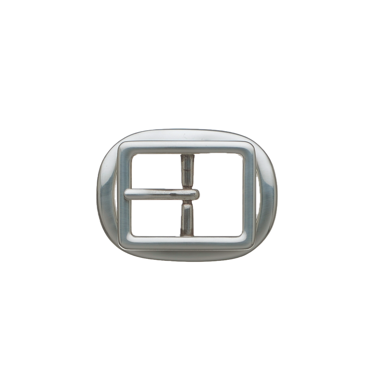 Rounded rectangle 25mm belt buckle in English Silver.
