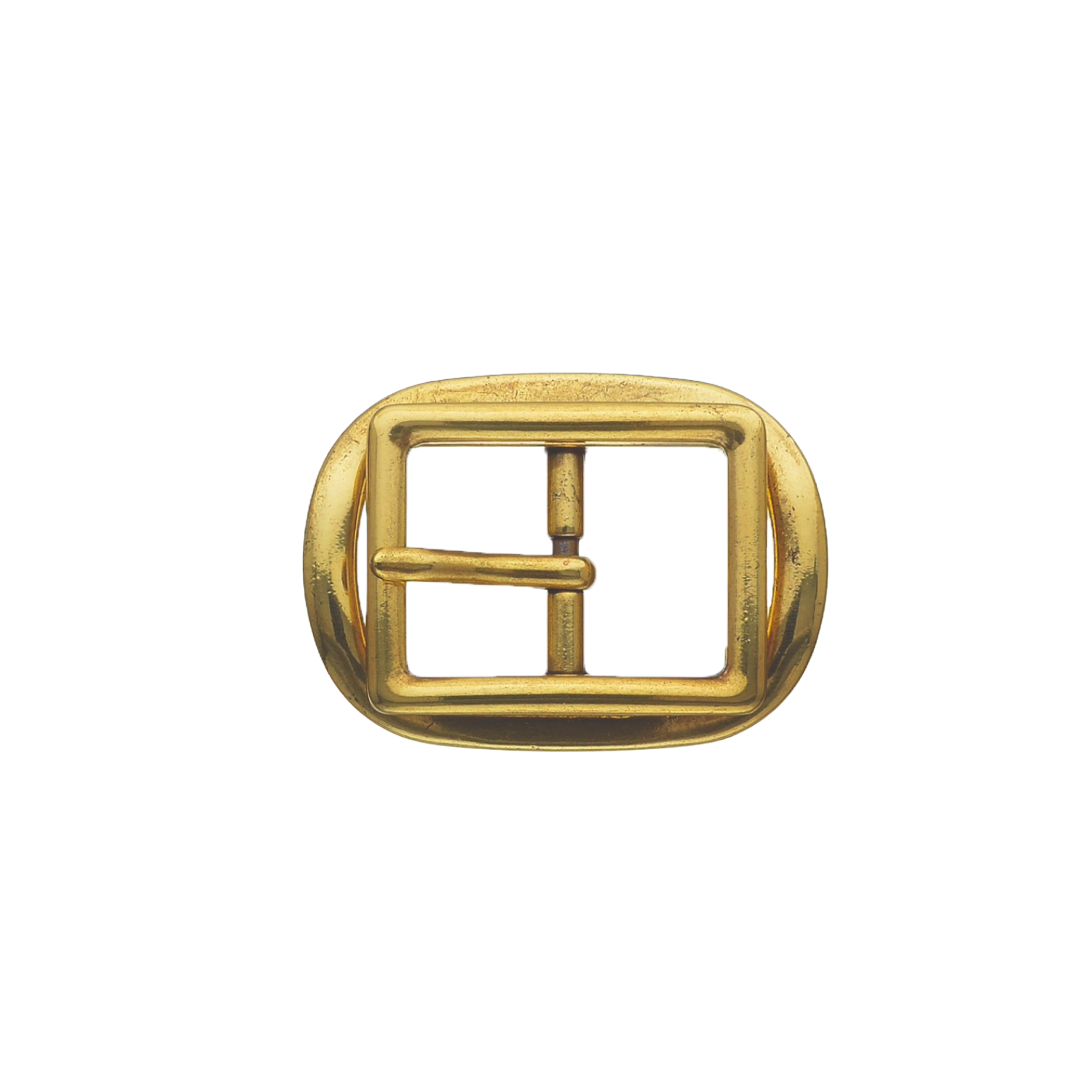 Rounded rectangle 25mm belt buckle in Old Gold.