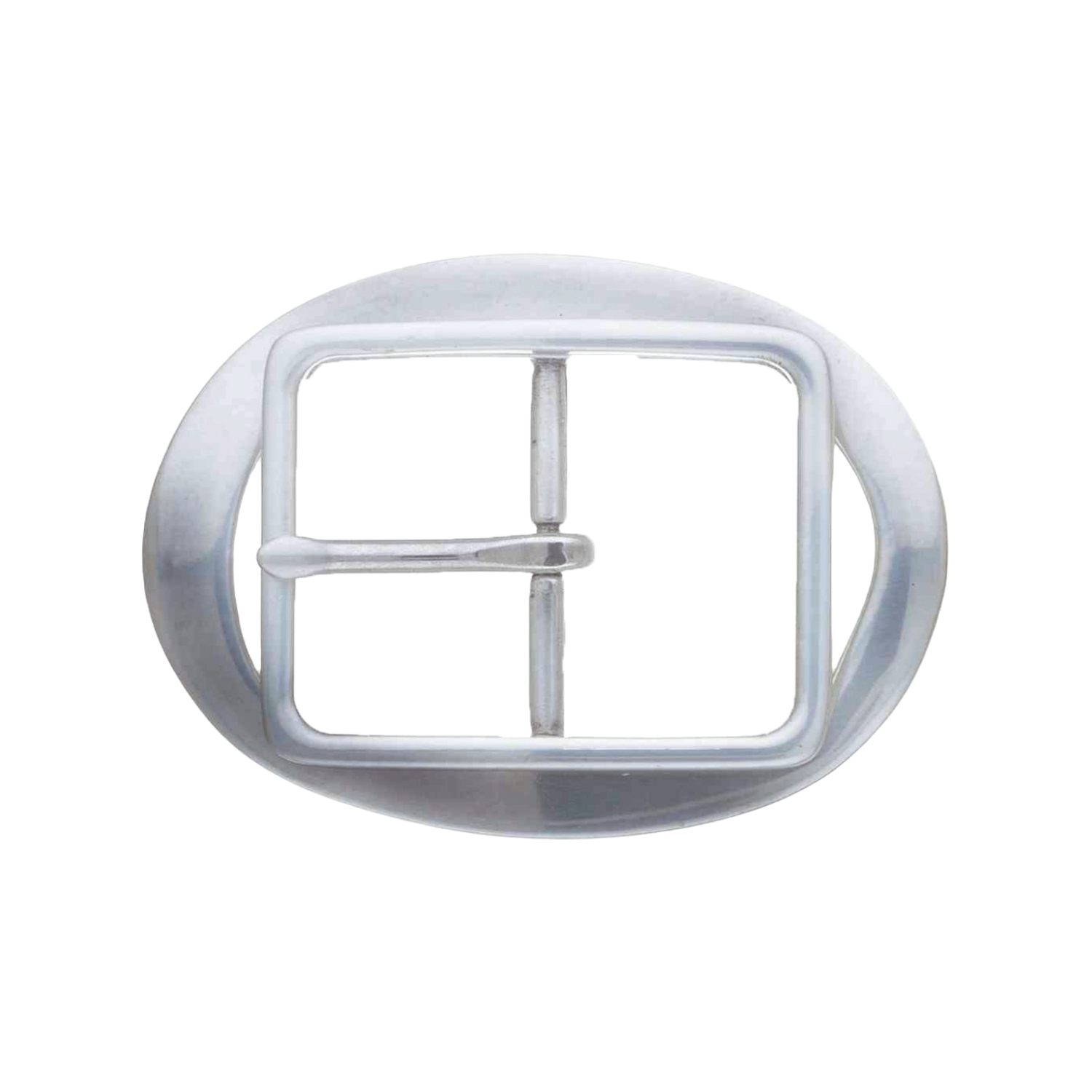 Oval frame 40mm belt buckle in English Silver.