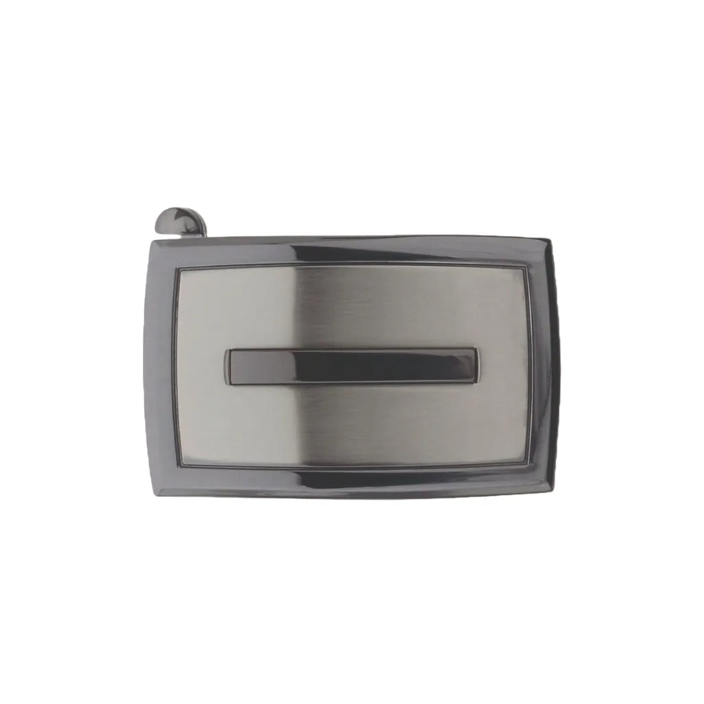 Framed Plaque Clamp 35mm Belt Buckle – Brushed Gun Metal,