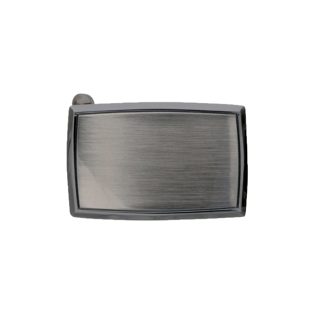 Curved-Edge Plaque Clamp 35mm Belt Buckle – Brushed Gun Metal,