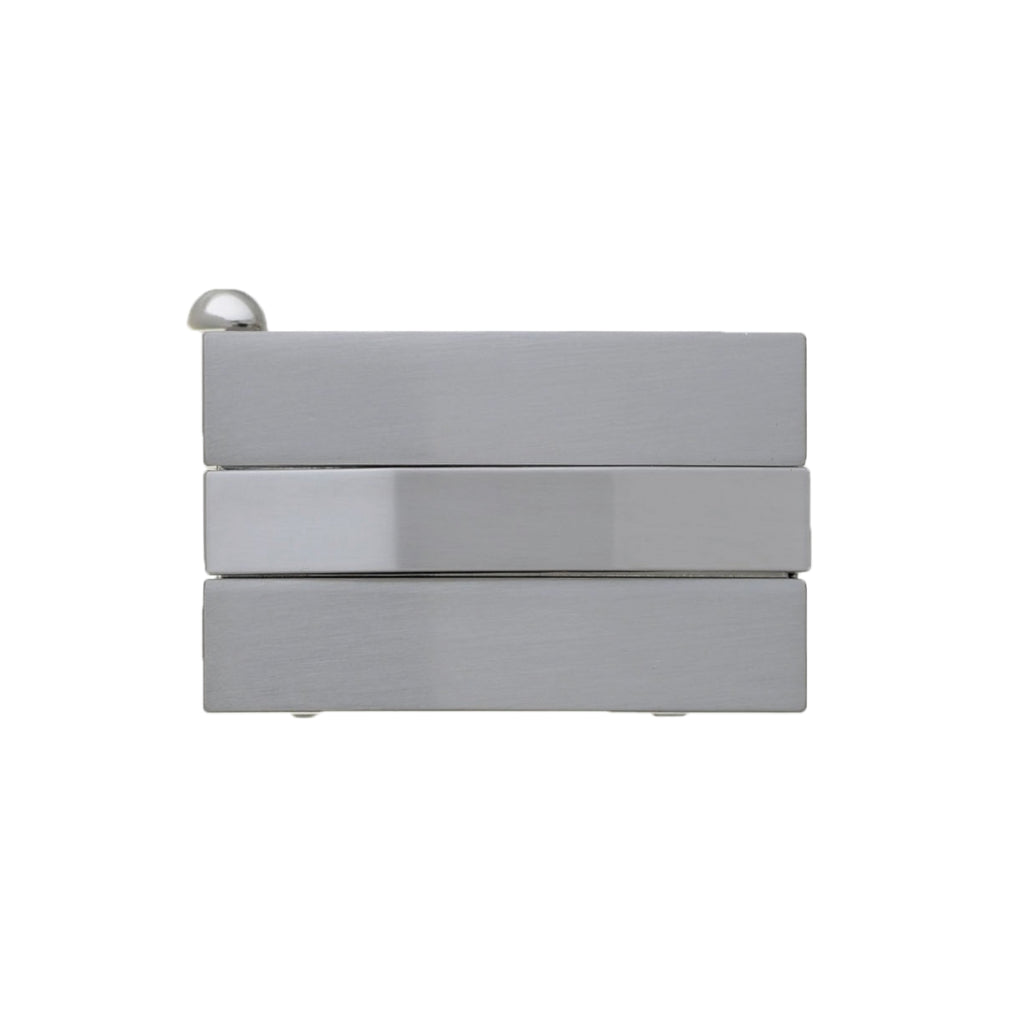Triple-Bar Plaque Clamp 35mm Belt Buckle – Brushed Nickelfree,
