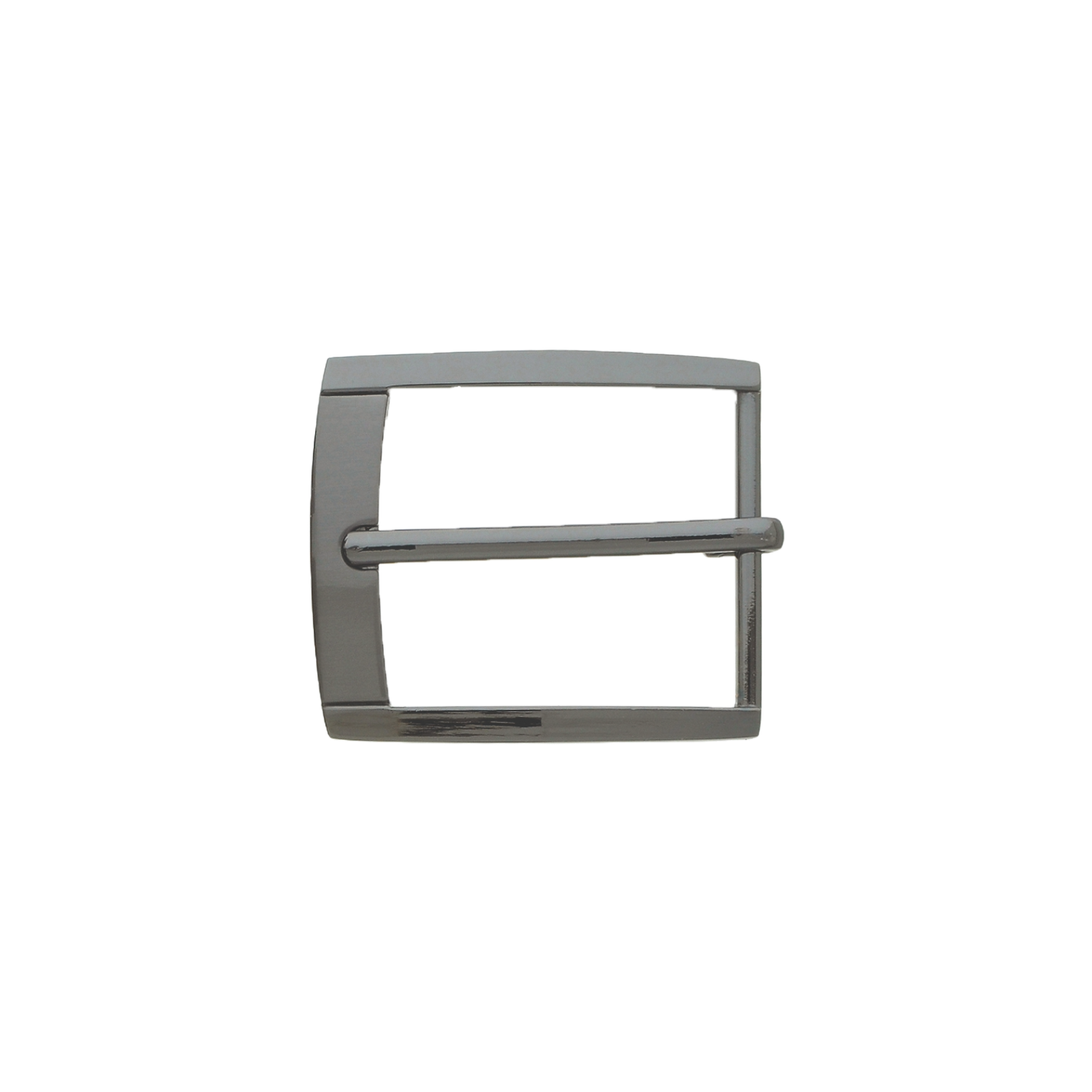 Contoured Rectangle Frame 35mm belt buckle in Shiny Gun Metal + Brushed Gun Metal.