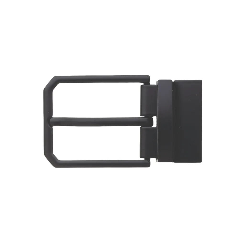 Matte black rectangular pin belt buckle for 35mm belt strap
