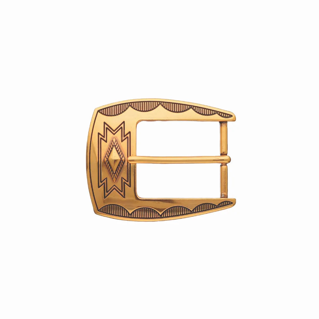 Decorative 35mm belt buckle in gold rose.