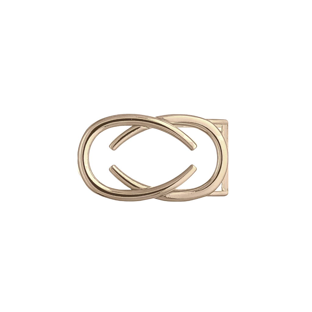 Interlocking Ovals 25mm belt buckle in Light Gold finish.