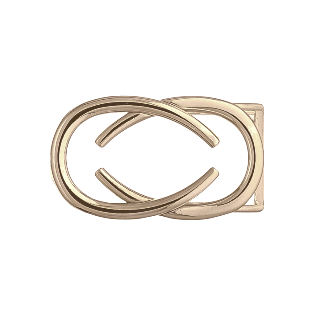Interlocking Ovals 40mm belt buckle in Light Gold.