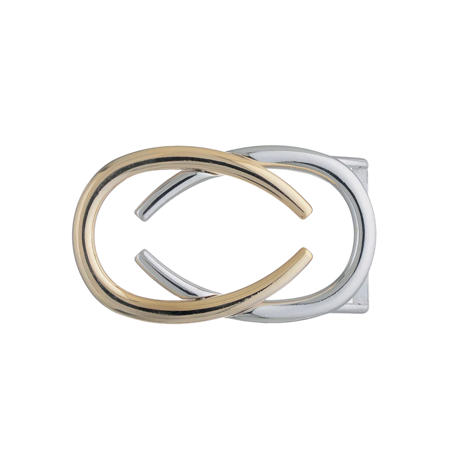 Interlocking Ovals 40mm belt buckle in Palladium Nickelfree HQ + Light Gold Finish.
