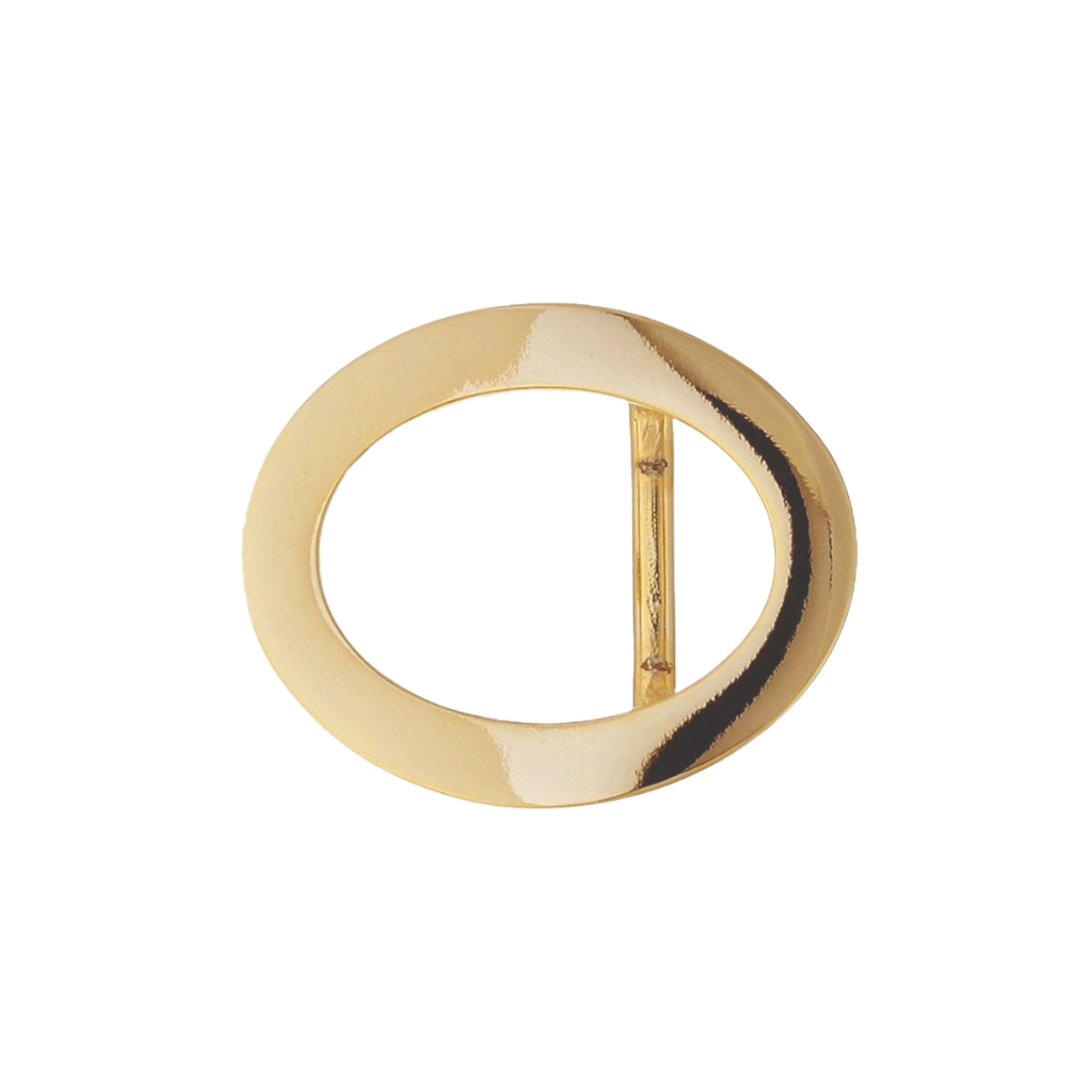 Oval 35mm belt buckle in Light Gold Palladium Nickelfree HQ finish.
