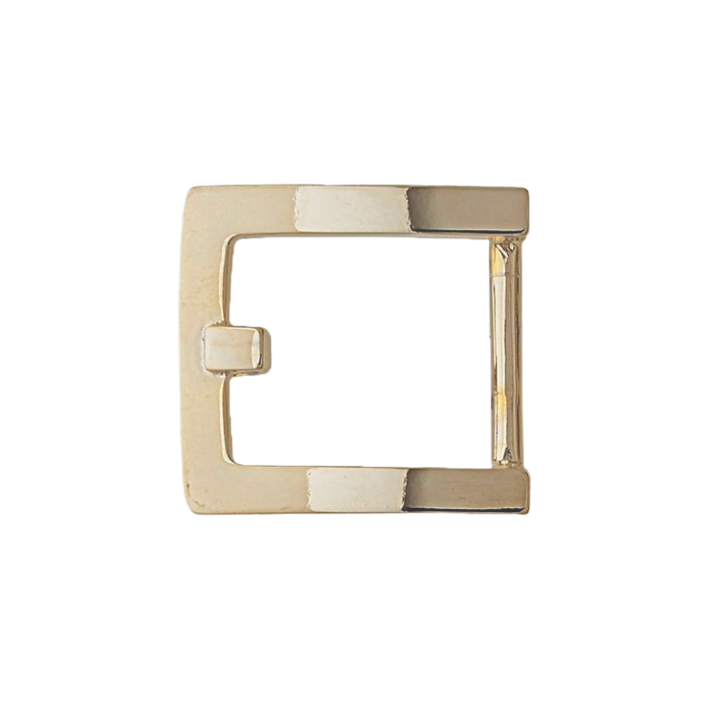 Square-frame 40mm belt buckle in Light Gold Palladium Nickelfree HQ finish.