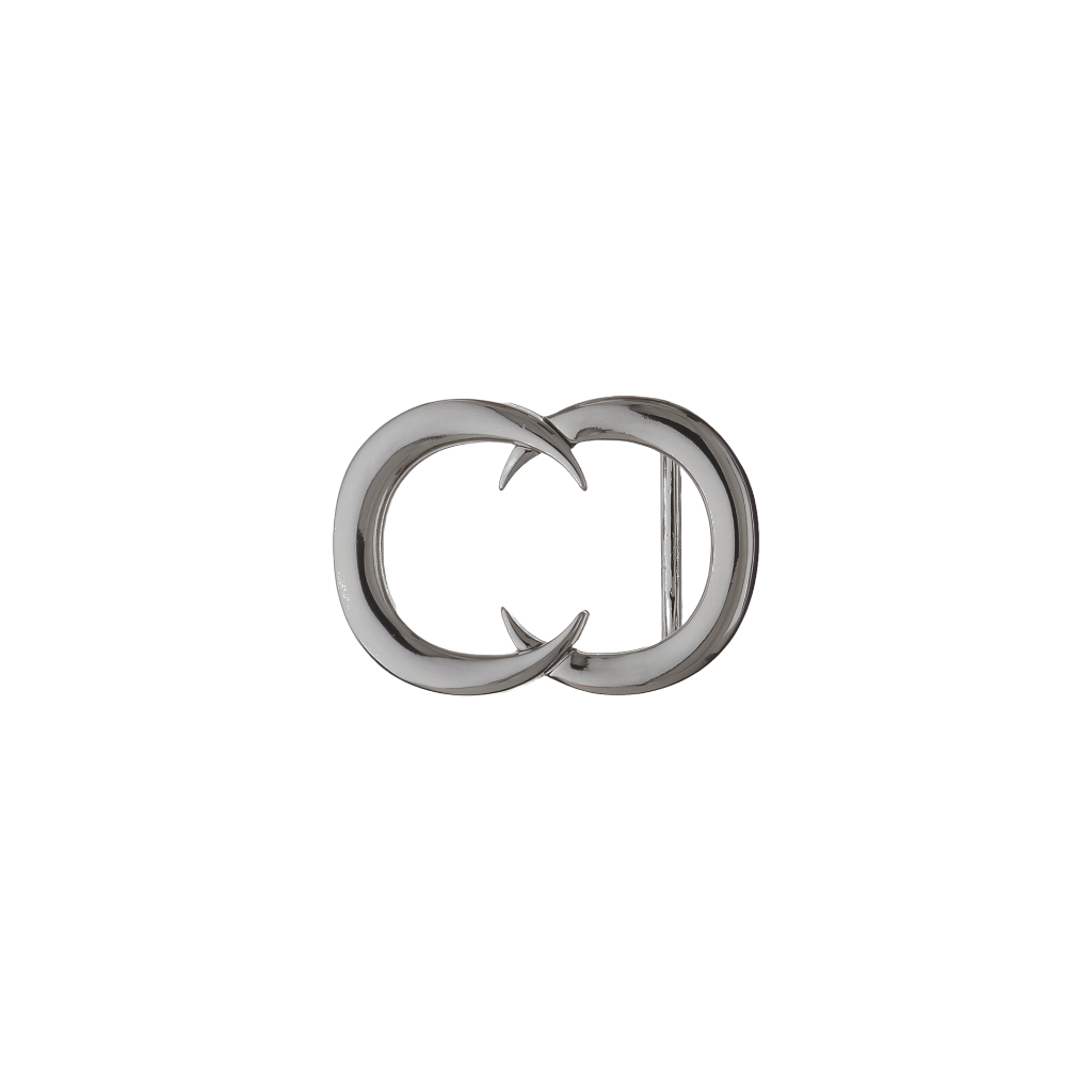 Twin Crescent 25mm buckle in Shiny Gun Metal.