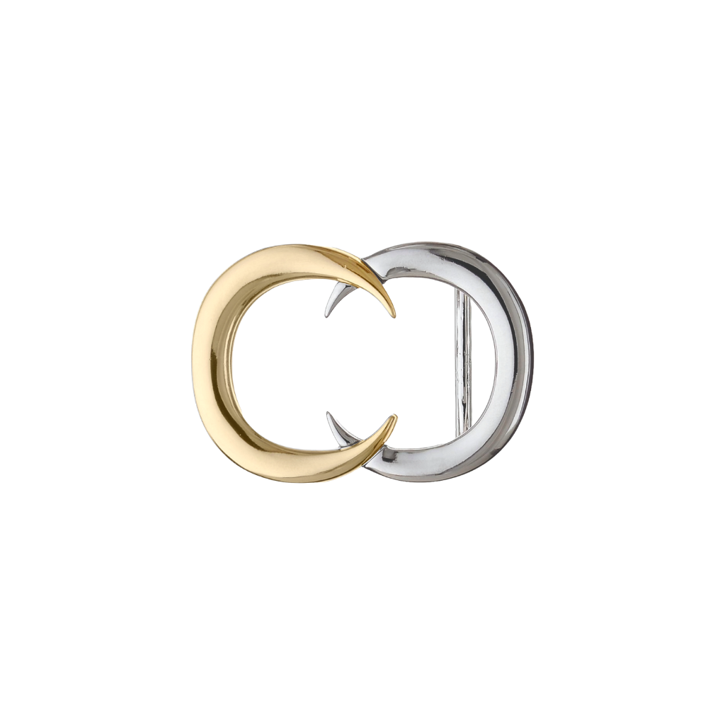 Twin Crescent 30mm buckle in Palladium Nickelfree HQ + Light Gold.