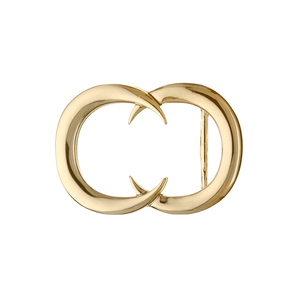 Twin Crescent 40mm buckle in Light Gold.