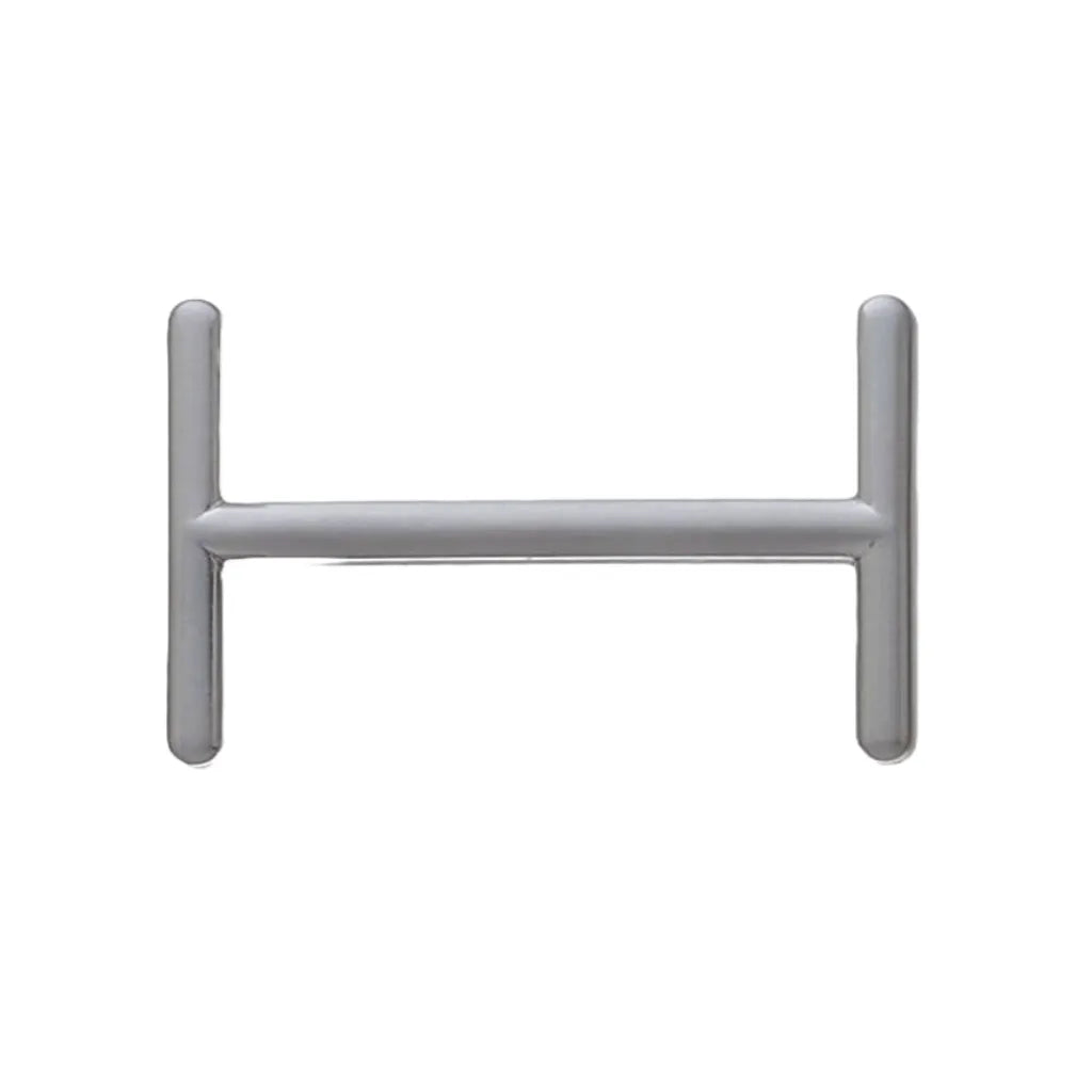 Silver belt buckle center bar hardware piece for strap attachment