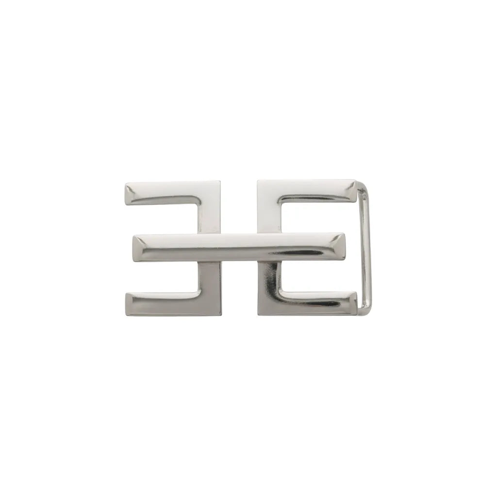 Modern Double E 25mm belt buckle in Palladium Nickelfree HQ. Designed in Italy; durable zamak for a sleek, everyday upgrade.