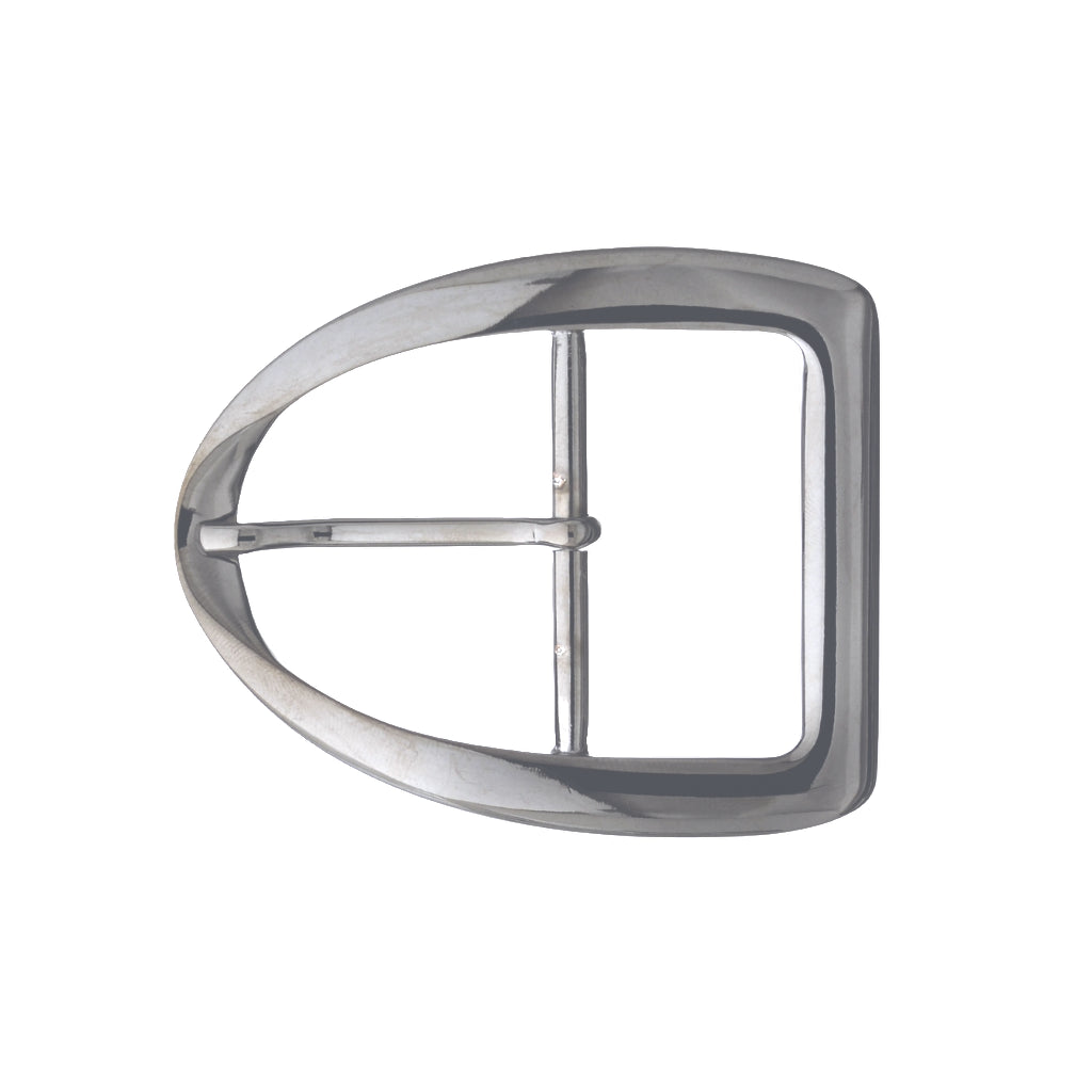 D‑frame 50mm belt buckle in Palladium Nickelfree HQ; modern right‑bar design, durable zamak.