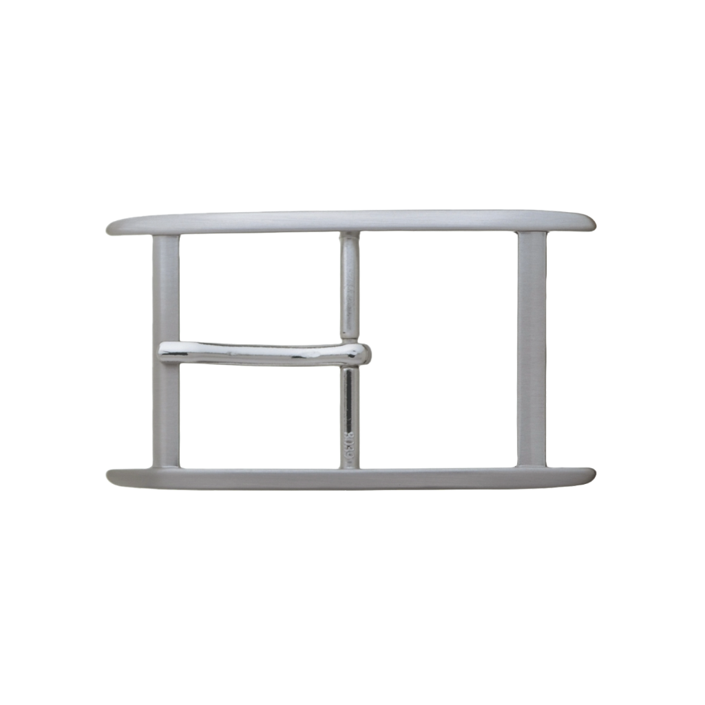 Minimal 40mm belt buckle in Brushed Nickelfree.