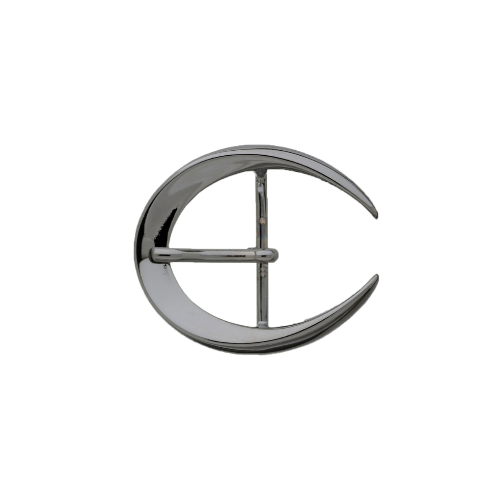 Crescent Moon Frame 35mm belt buckle in Shiny Gun Metal.