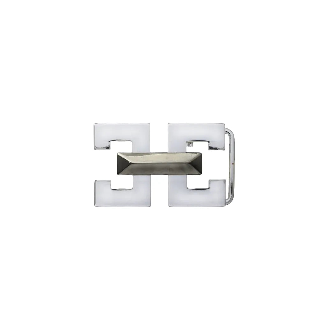 Twin-Bar Belt Buckle 25mm in Palladium Nickelfree HQ + Shiny Gun Metal.