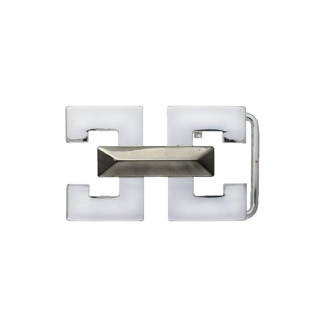 Twin-Bar Belt Buckle 35mm in Palladium Nickelfree HQ + Shiny Gun Metal.