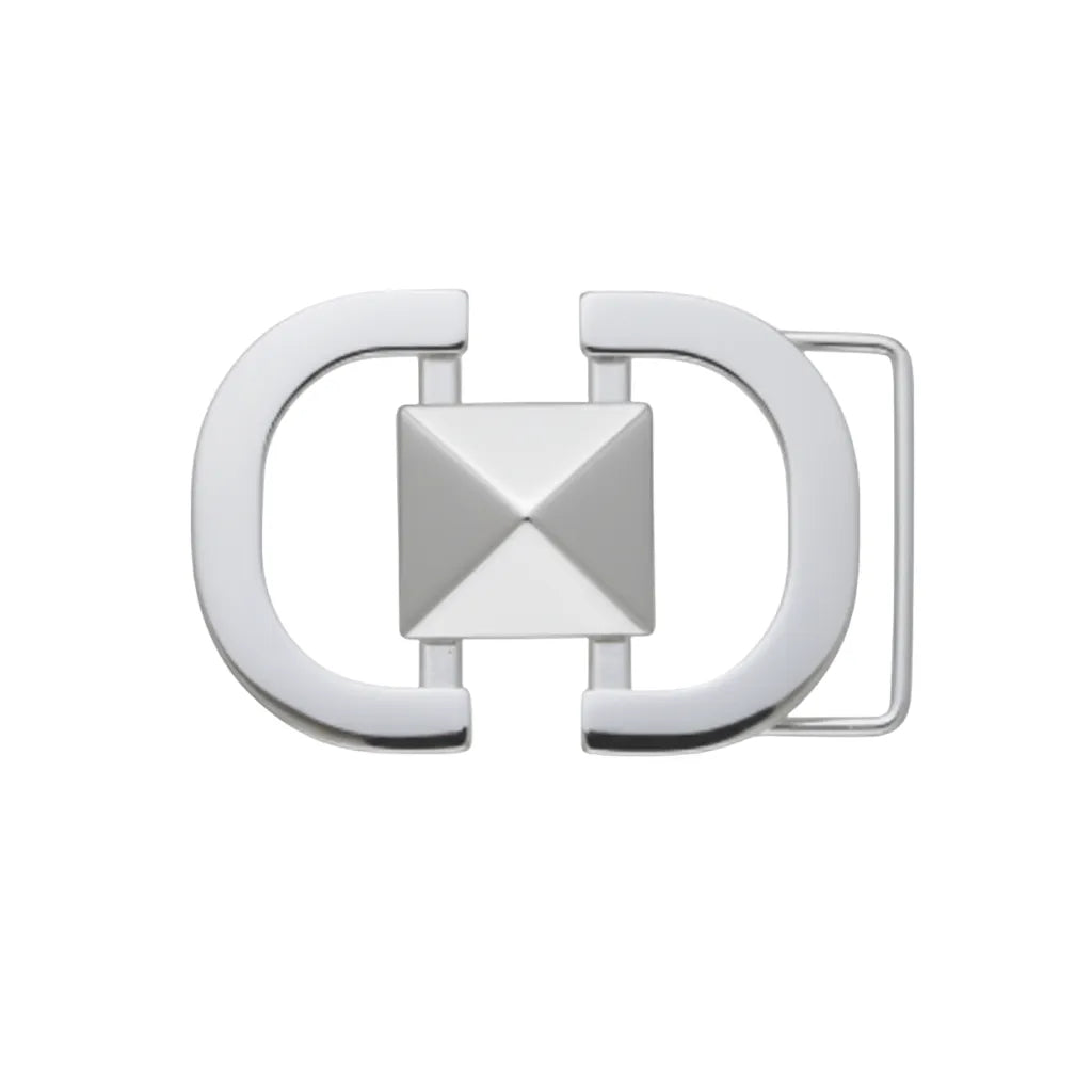 Double-C Stud 40mm belt buckle in Palladium Nickelfree HQ.