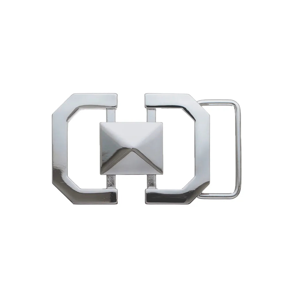 Square-Link Stud Belt Buckle 35mm - Palladium Nickelfree HQ, Zamak