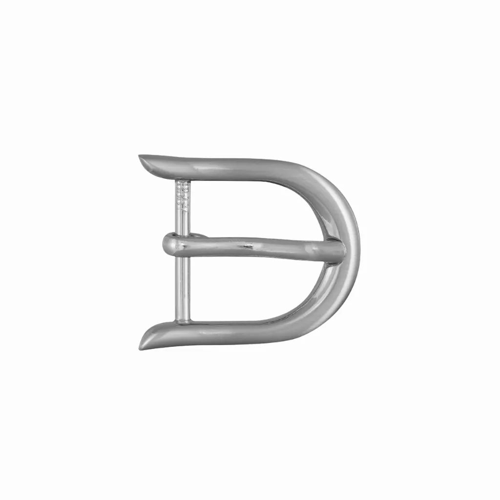 Rounded Arc Prong 35mm belt buckle in English Silver.