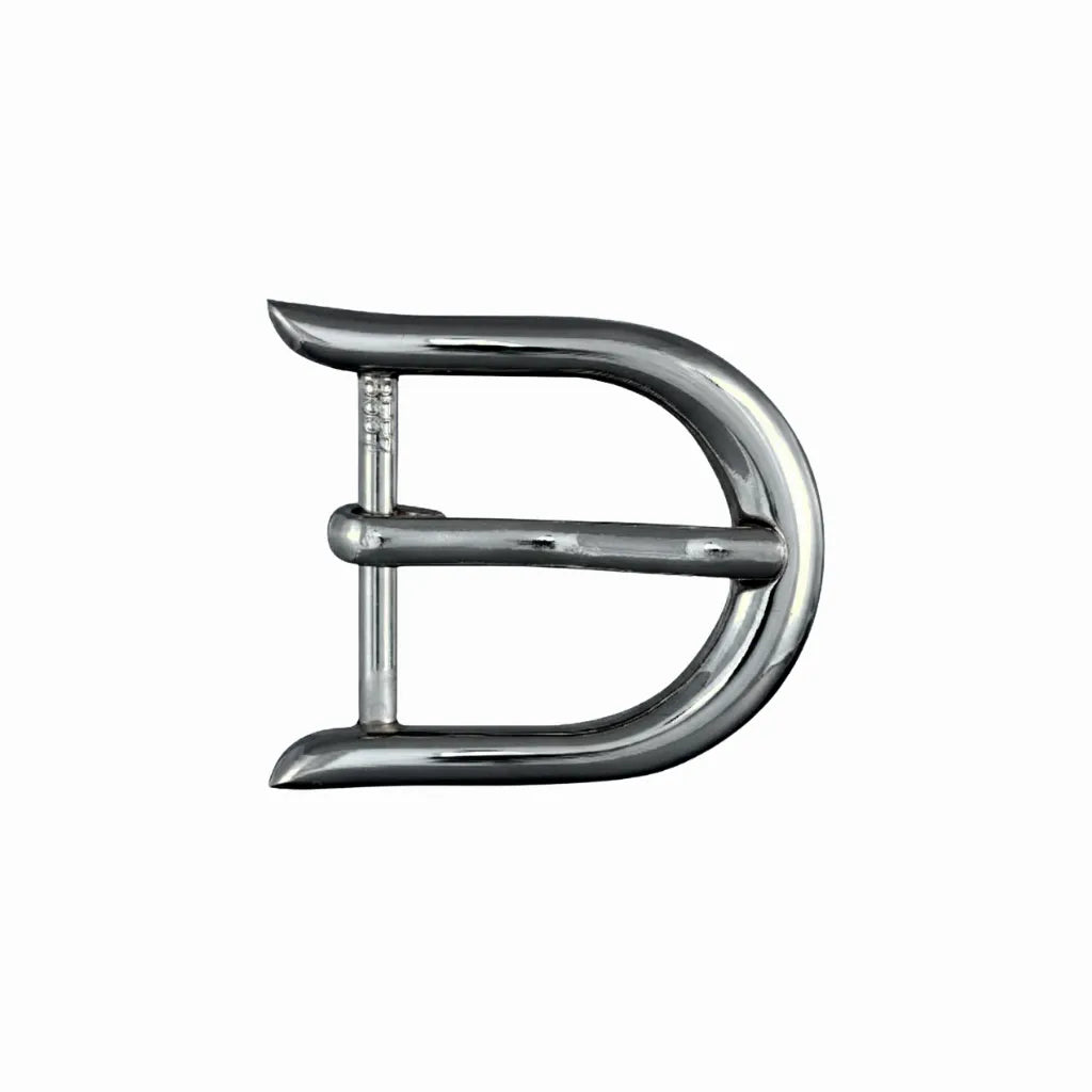 Rounded Arc Prong 40mm Belt Buckle – Shiny Gun Metal, Zamak