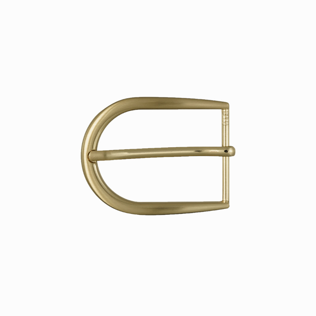 Rounded D-Frame Prong Belt Buckle 35mm – Gold Finish, Zamak