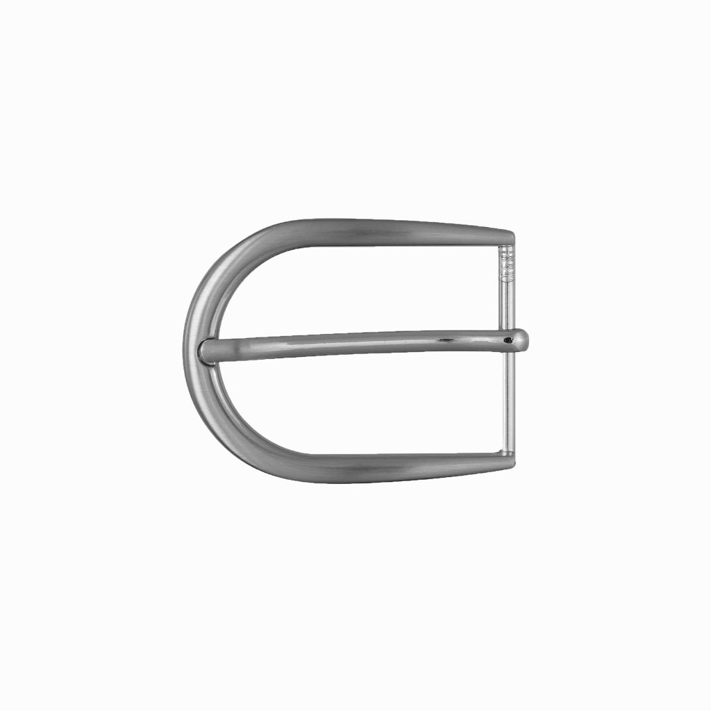 Rounded D-Frame Prong Belt Buckle 35mm – Brushed Palladium Nickelfree HQ, Zamak