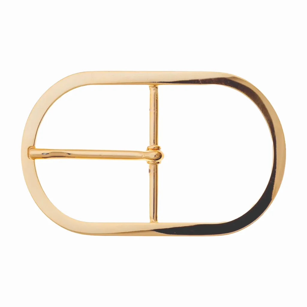 Oval Frame Prong 50mm belt buckle in Light Gold Palladium Nickelfree HQ.