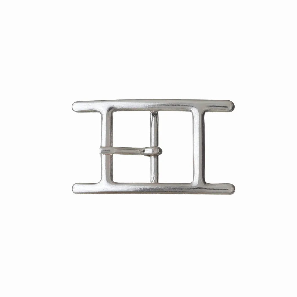Double-Bar Prong 30mm Belt Buckle – English Silver Finish, Zamak