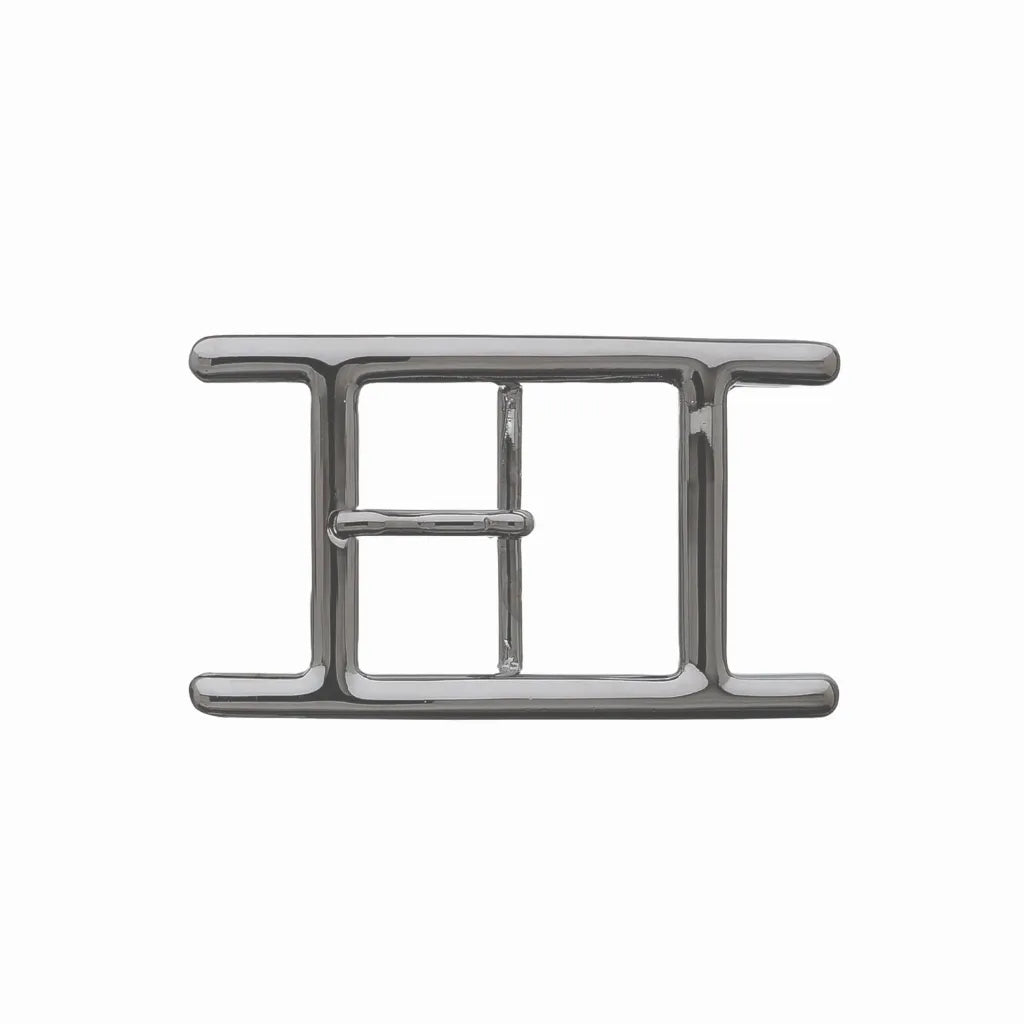 Double-Bar Prong 35mm Belt Buckle – Brushed Gun Metal Finish, Zamak