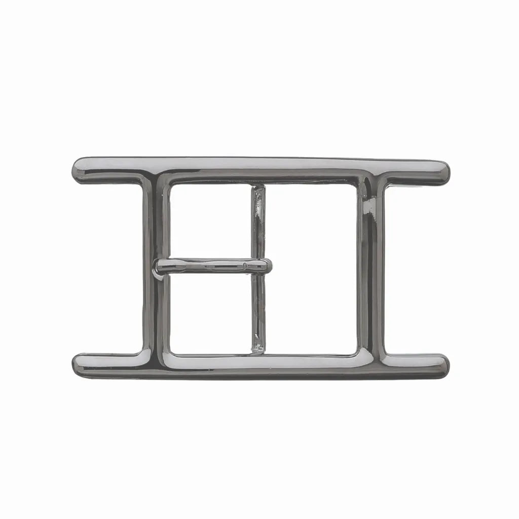 Double-Bar Prong 40mm Belt Buckle – Brushed Gun Metal Finish, Zamak