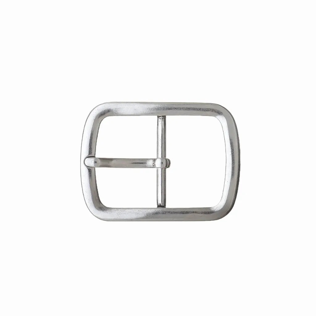 Soft Rectangle Prong 35mm Belt Buckle – English Silver Finish, Zamak