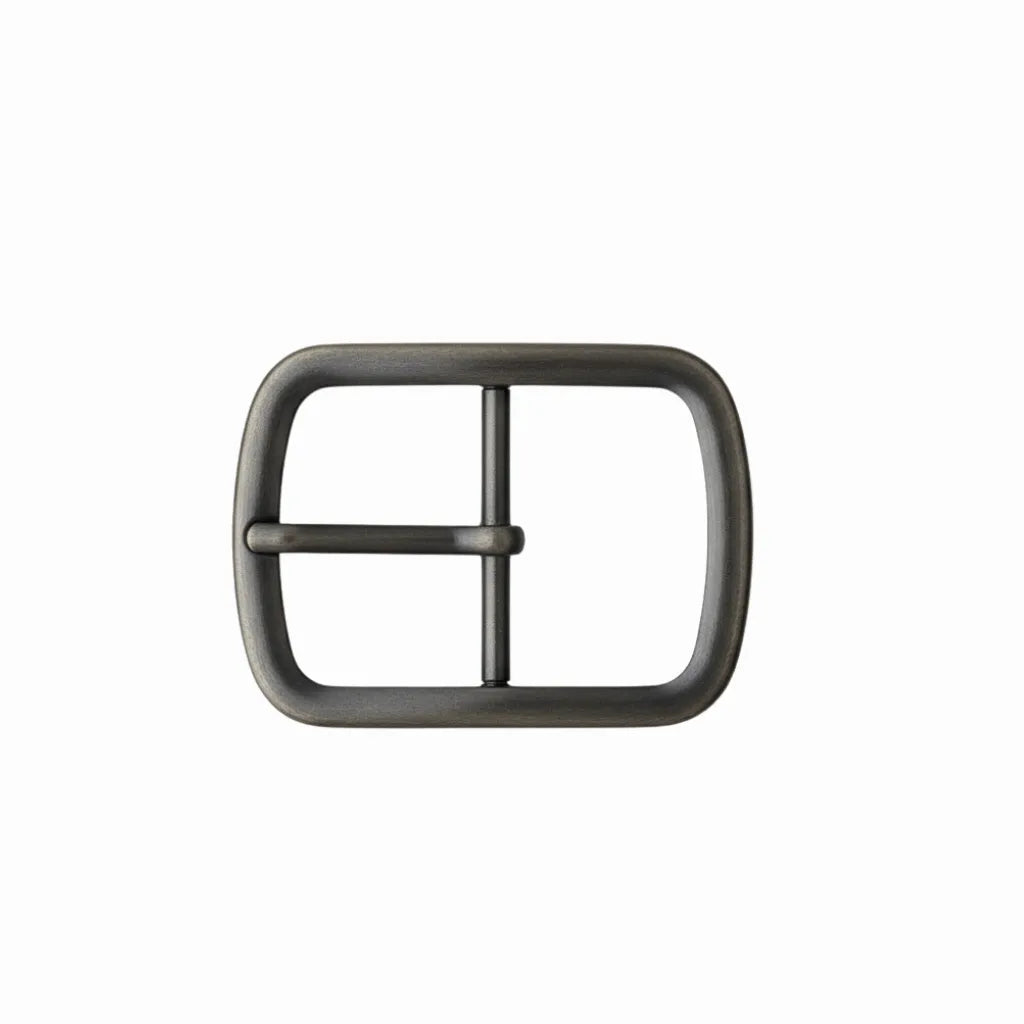 Soft Rectangle Prong 35mm Belt Buckle – Brushed Gun Metal Finish, Zamak