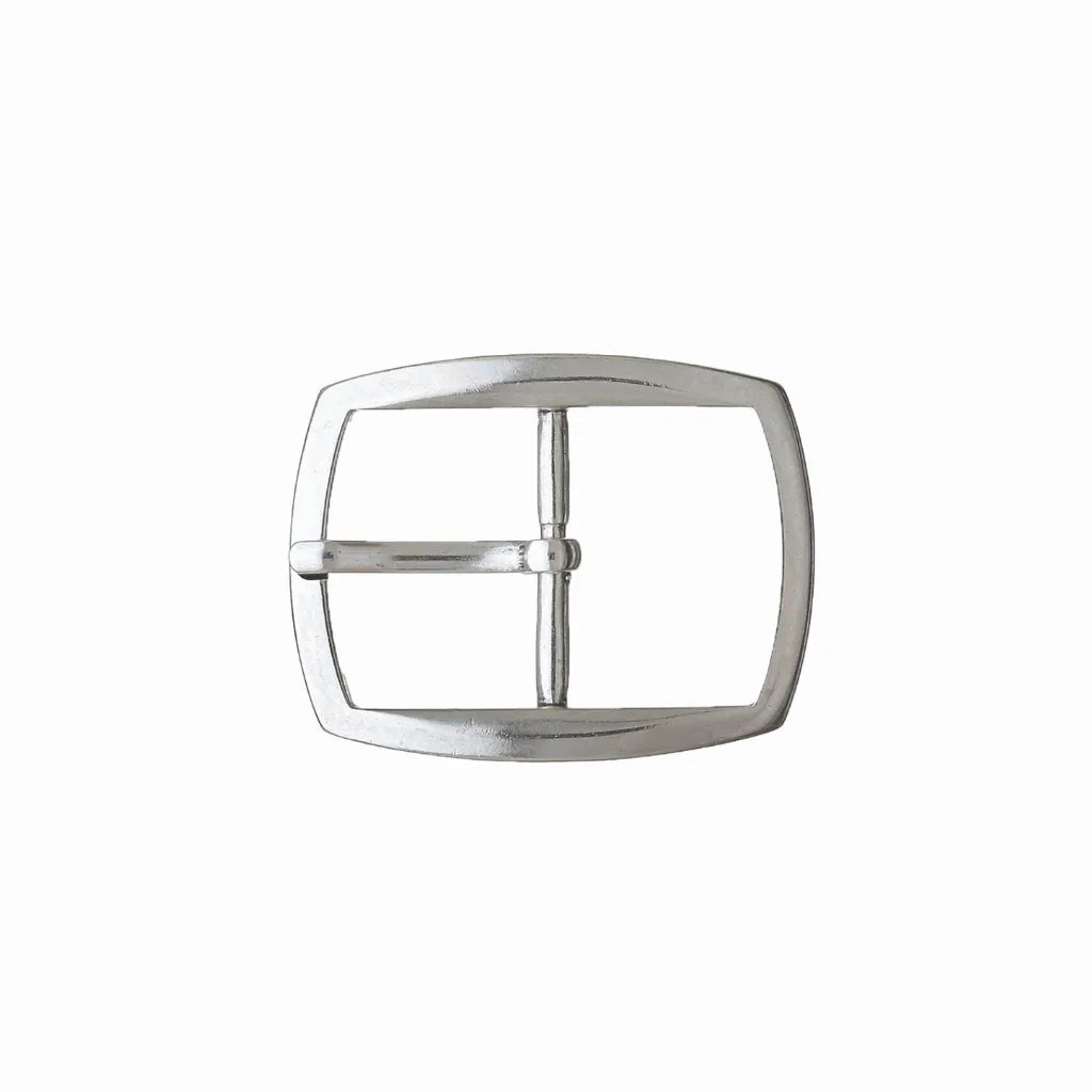 Contour Rectangle Prong 35mm Belt Buckle – English Silver Finish, Zamak