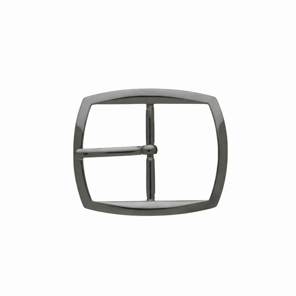 Contour Rectangle Prong 40mm Belt Buckle – Shiny Gun Metal Finish, Zamak