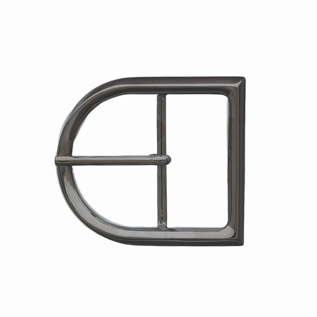 Squared D-Frame 50mm Belt Buckle – Shiny Gun Metal Finish, Zamak