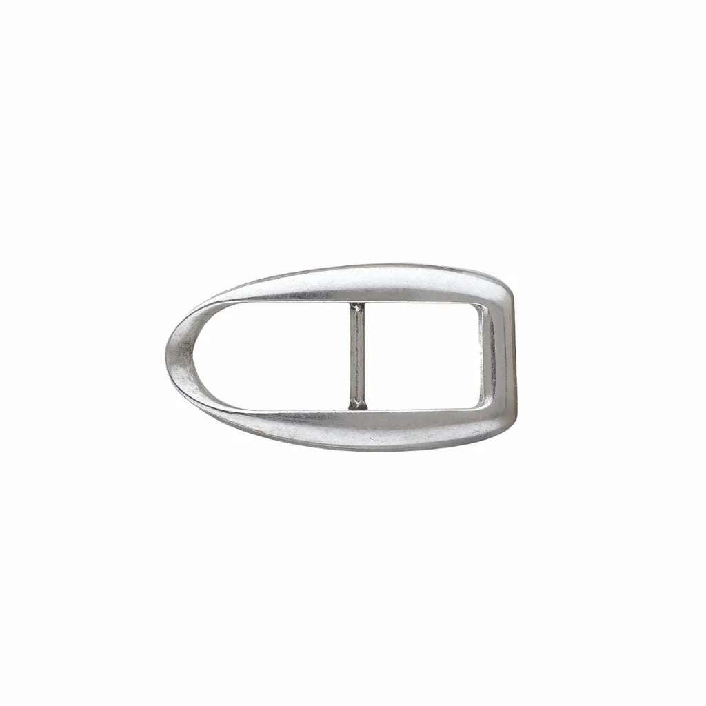 Slim Teardrop Frame 25mm Belt Buckle – English Silver Finish, Zamak