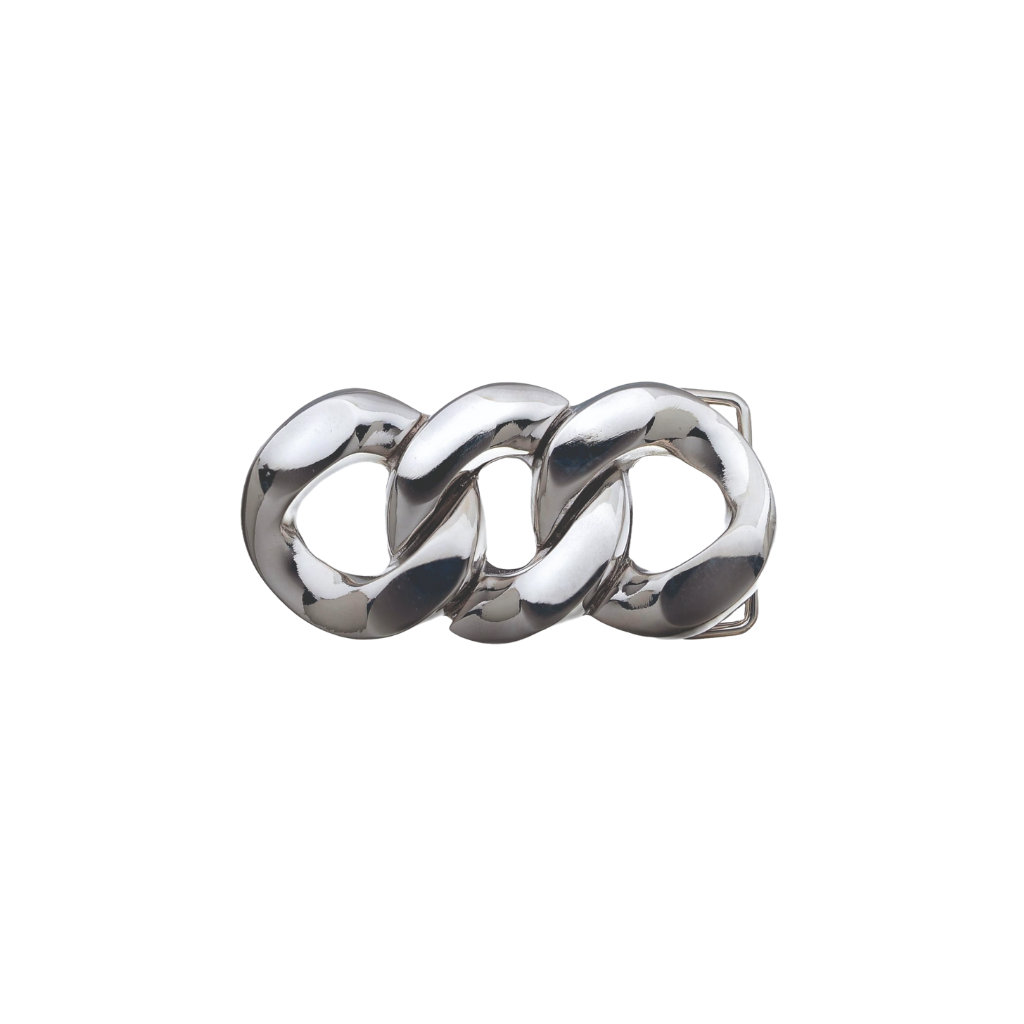Chain Link 25mm belt buckle in Shiny Nickelfree.