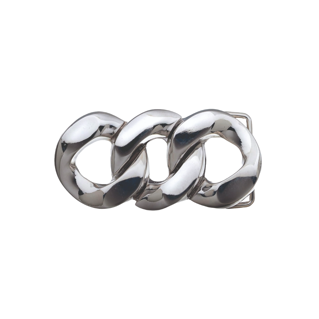 Chain Link 30mm belt buckle in Shiny Nickelfree.