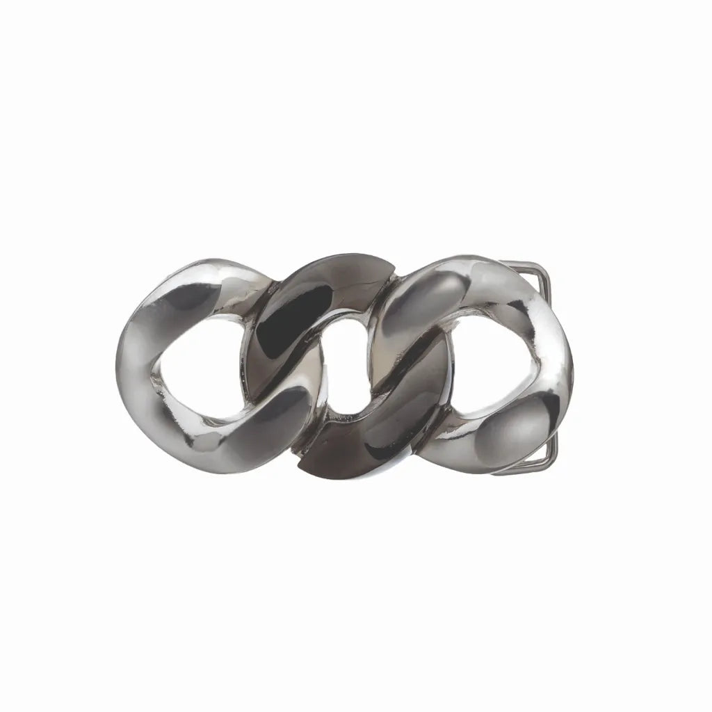 Chain Link 30mm Belt Buckle – Palladium Nickelfree HQ + Shiny Gun Metal, Zamak