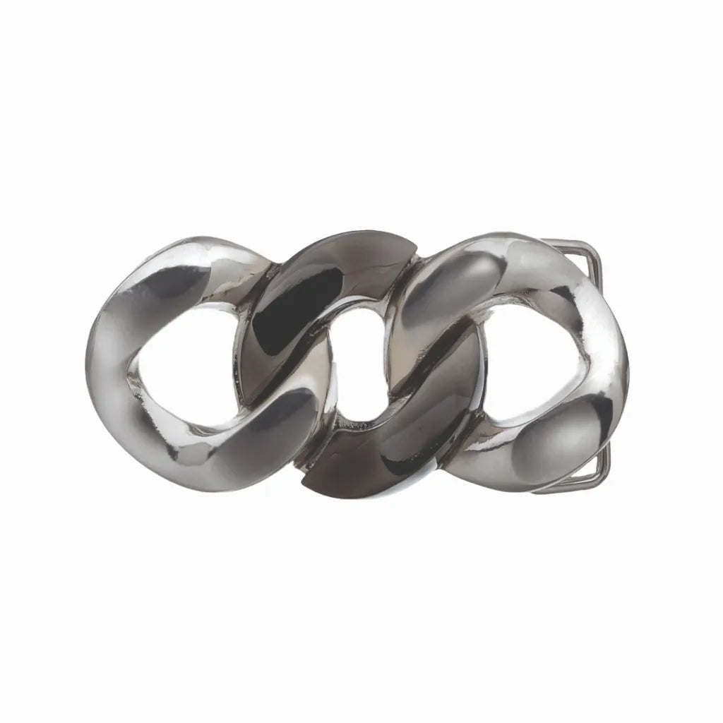 Chain Link 35mm Belt Buckle – Palladium Nickelfree HQ + Shiny Gun Metal, Zamak